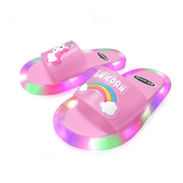 Light Up Slippers Children Unicorn LED Shoes Sandals for Toddler Girl Boys