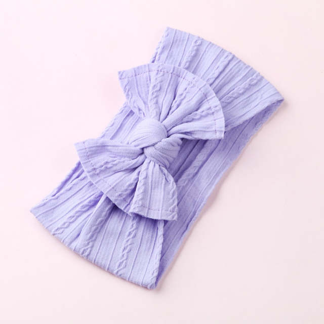 Solid Baby Girl Nylon Headbands Infant Bow Head Wrap Hair Accessories