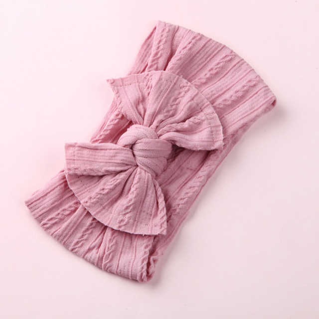 Solid Baby Girl Nylon Headbands Infant Bow Head Wrap Hair Accessories
