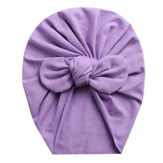 Baby Turban Hats Infant Bows Headband Hats Soft Cotton Turban 0-24M