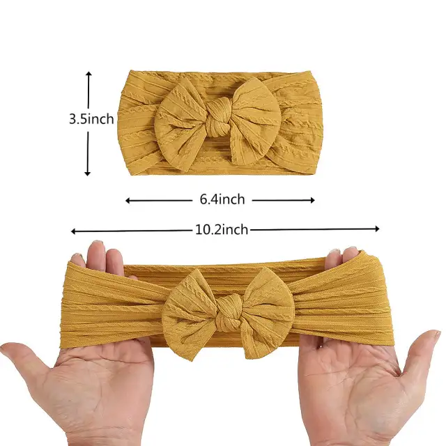 3Pcs/Lot Baby Headbands Stretchy Nylon Headband with Bows for Newborn Baby Girls