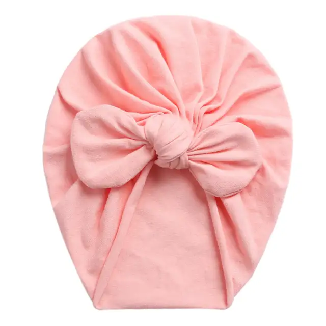 Baby Turban Hats Infant Bows Headband Hats Soft Cotton Turban 0-24M