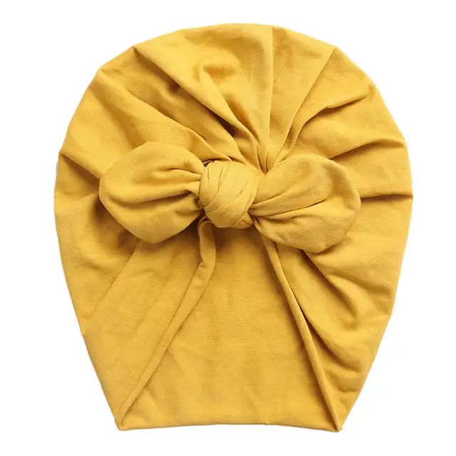 Baby Turban Hats Infant Bows Headband Hats Soft Cotton Turban 0-24M