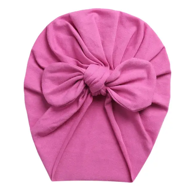 Baby Turban Hats Infant Bows Headband Hats Soft Cotton Turban 0-24M