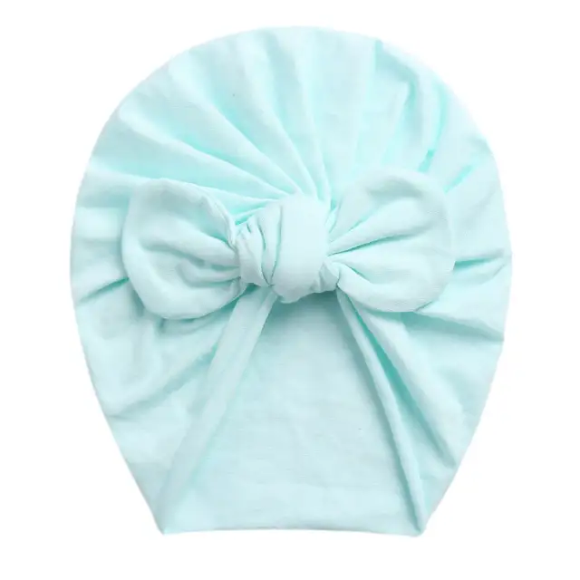 Baby Turban Hats Infant Bows Headband Hats Soft Cotton Turban 0-24M