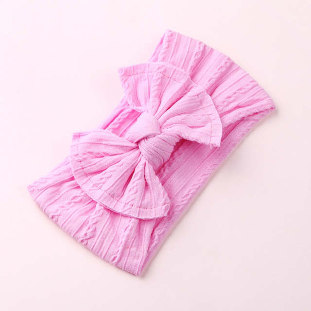 Solid Baby Girl Nylon Headbands Infant Bow Head Wrap Hair Accessories