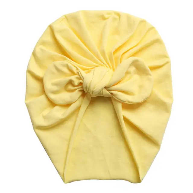 Baby Turban Hats Infant Bows Headband Hats Soft Cotton Turban 0-24M