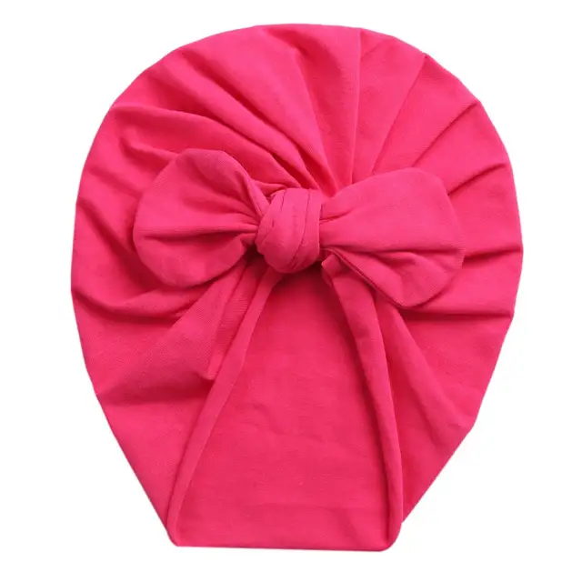 Baby Turban Hats Infant Bows Headband Hats Soft Cotton Turban 0-24M