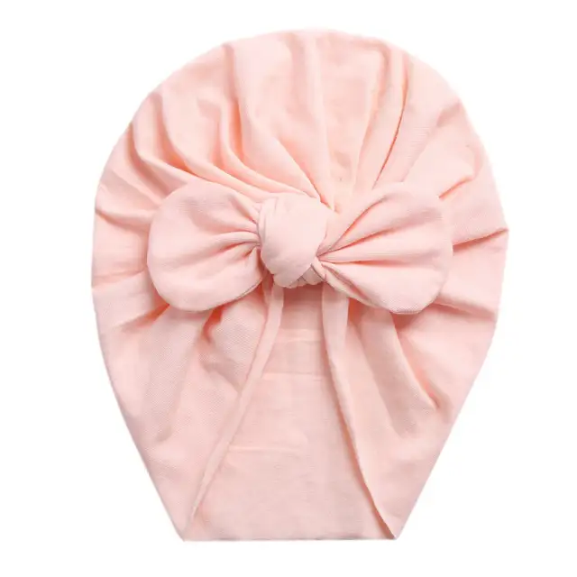 Baby Turban Hats Infant Bows Headband Hats Soft Cotton Turban 0-24M