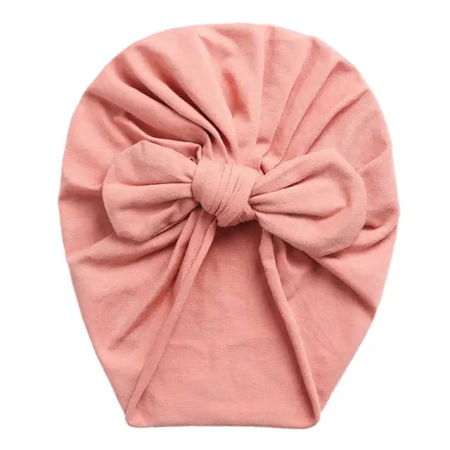 Baby Turban Hats Infant Bows Headband Hats Soft Cotton Turban 0-24M