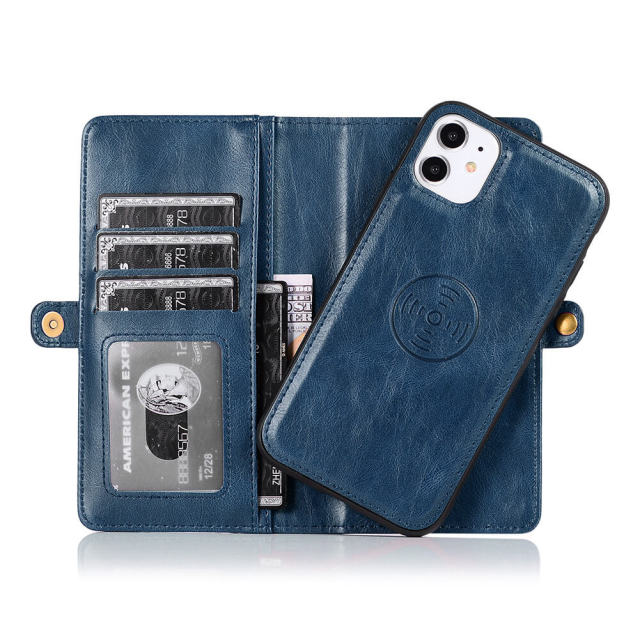 Folio Phone Case Wallet Compatible with iPhone 14 Deluxe 2 in 1 Folding iPhone Wallet Case Magnetic Detachable