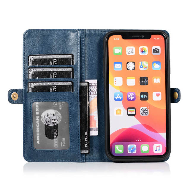 Folio Phone Case Wallet Compatible with iPhone 14 Deluxe 2 in 1 Folding iPhone Wallet Case Magnetic Detachable