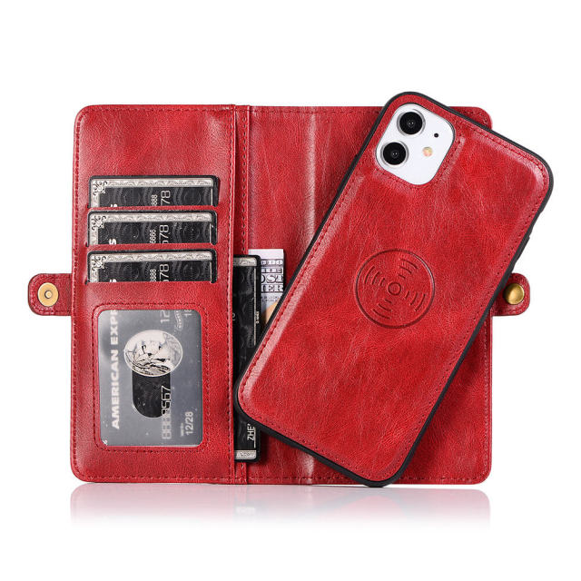 Folio Phone Case Wallet Compatible with iPhone 14 Deluxe 2 in 1 Folding iPhone Wallet Case Magnetic Detachable