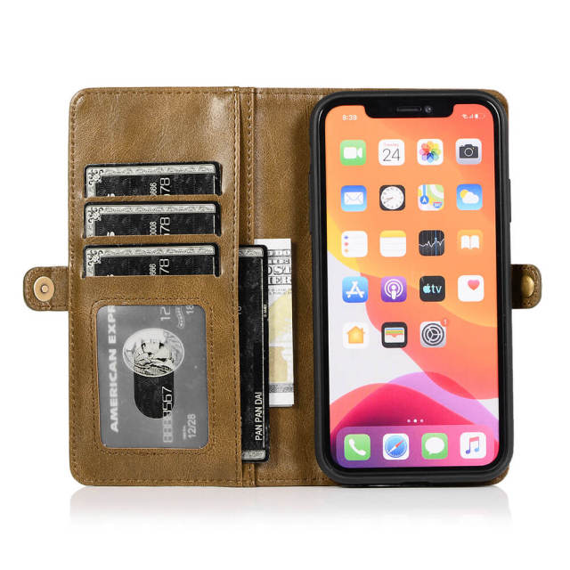 Folio Phone Case Wallet Compatible with iPhone 14 Deluxe 2 in 1 Folding iPhone Wallet Case Magnetic Detachable