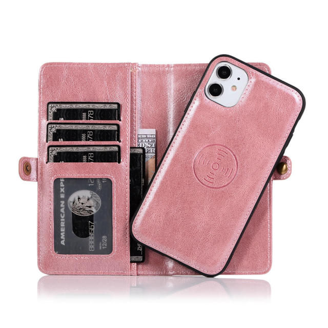 Folio Phone Case Wallet Compatible with iPhone 14 Deluxe 2 in 1 Folding iPhone Wallet Case Magnetic Detachable