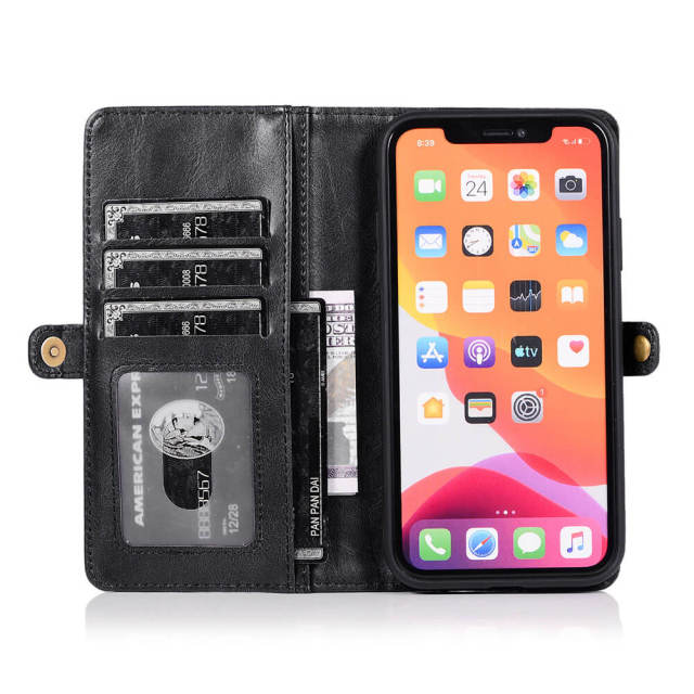 Folio Phone Case Wallet Compatible with iPhone 14 Deluxe 2 in 1 Folding iPhone Wallet Case Magnetic Detachable