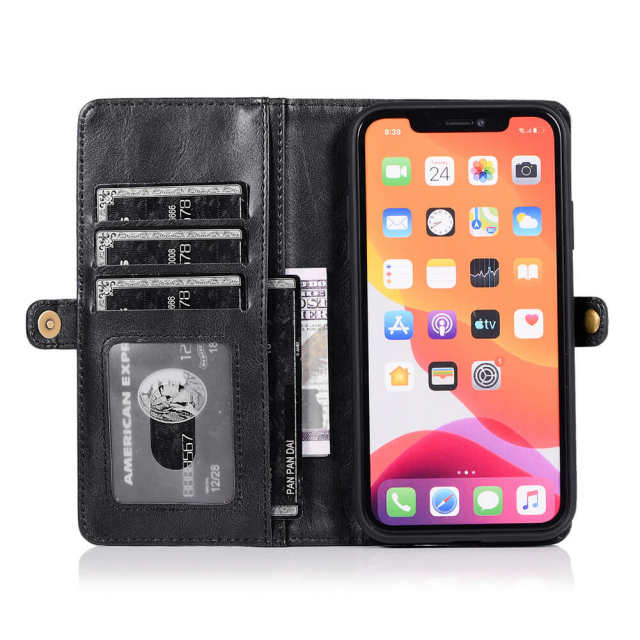 Folio Phone Case Wallet Compatible with iPhone 14 Deluxe 2 in 1 Folding iPhone Wallet Case Magnetic Detachable