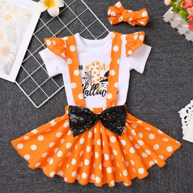 0-24M Baby Girl Halloween Dress Outfit Festive Themed Clothing Sets