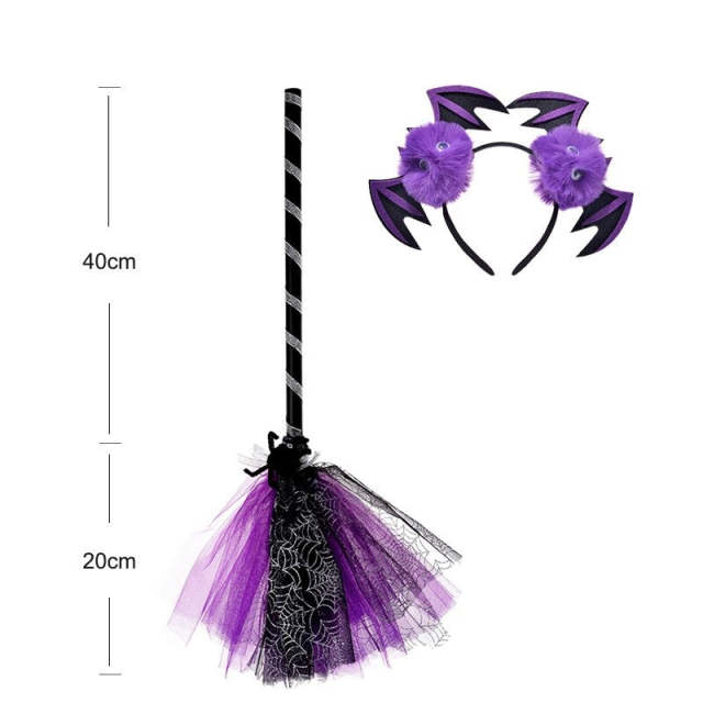 Halloween Witch Costume Girls Witch Dress Up Hat Ruffle Tulle Tutu Dress