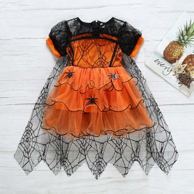 Toddler Baby Girl Halloween Costumes Spider Tulle Tutu Dress 1-5T