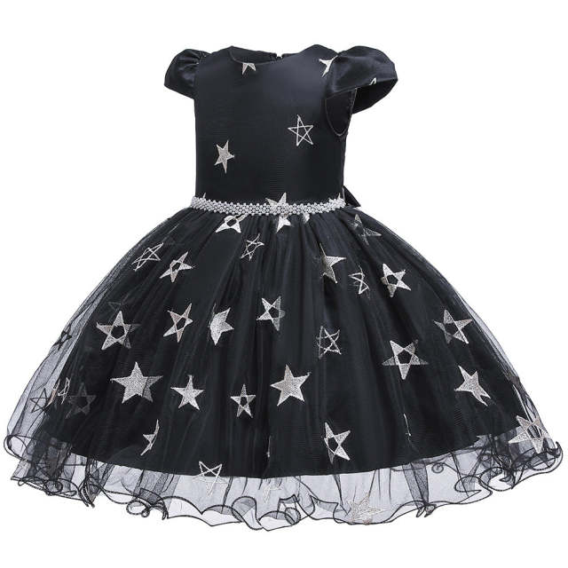 Girls Witch Costume with Shiny Stars Witch Hat Halloween Princess Dress