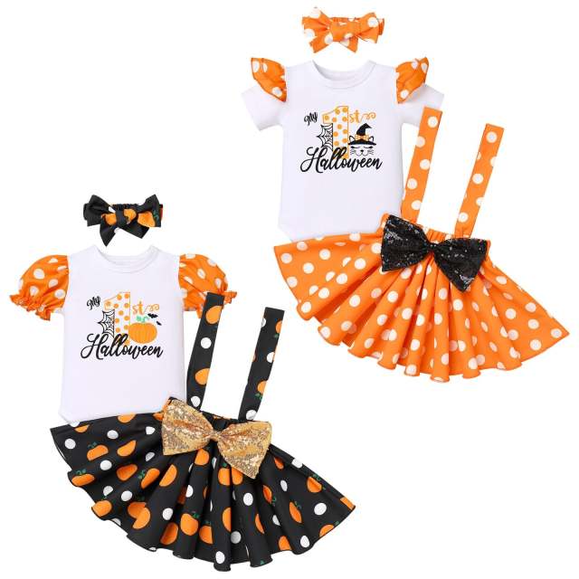 0-24M Baby Girl Halloween Dress Outfit Festive Themed Clothing Sets