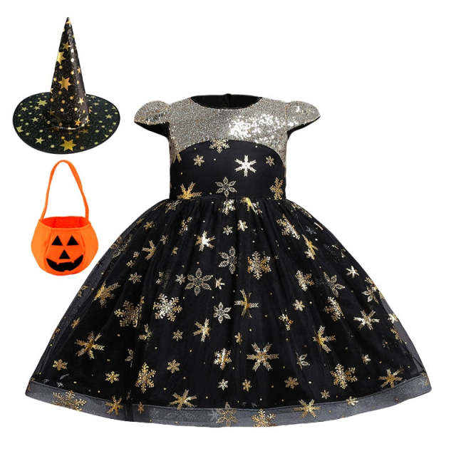 Kids Halloween Cosplay Costume Girls Party Tutu Dress Princess Clothing 2-10Y