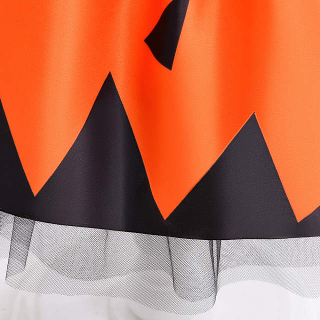 Girls Halloween Costume Kids Party Cosplay Dress Up Outfits Printed Dress