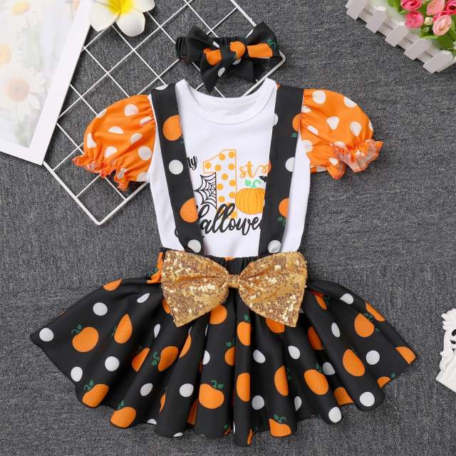 0-24M Baby Girl Halloween Dress Outfit Festive Themed Clothing Sets