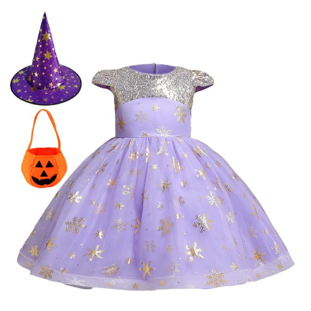 Kids Halloween Cosplay Costume Girls Party Tutu Dress Princess Clothing 2-10Y