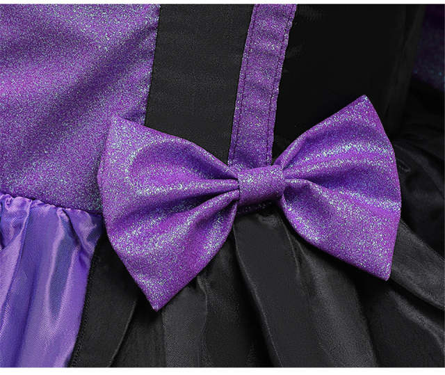 Halloween Witch Costume Purple Set Fancy Party Princess Dress for Girls