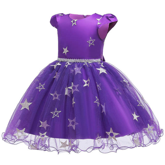 Girls Witch Costume with Shiny Stars Witch Hat Halloween Princess Dress