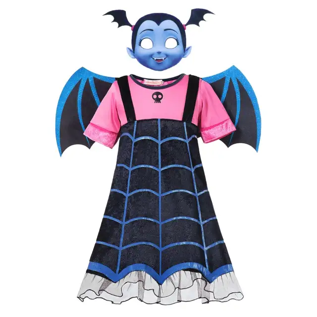 Vampirina Cosplay Dress Girl Kids Princess Dress Up Halloween Costume