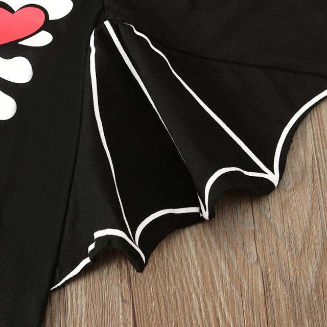 Baby Halloween Clothes Skull Pumpkin Print Bat Cosplay Romper With Hat