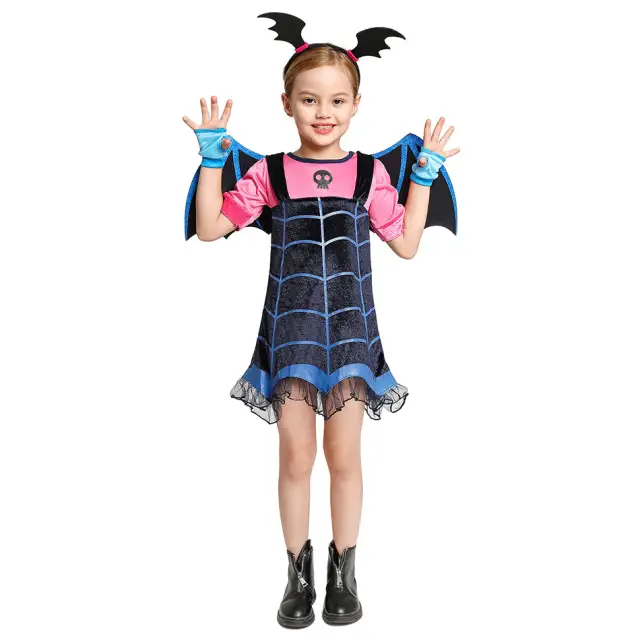 Vampirina Cosplay Dress Girl Kids Princess Dress Up Halloween Costume