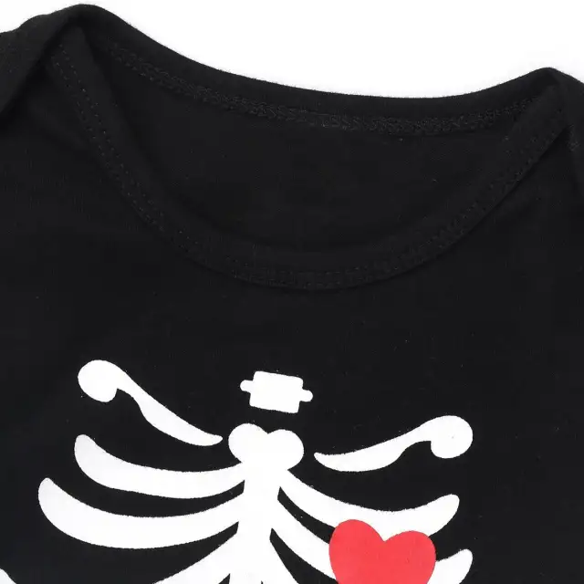 Infant Baby Boys Girls Halloween Outfit Long Sleeves Skull Printed 3 Pcs Sets