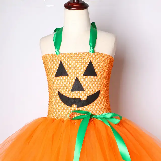 Pumpkin Dresses for Baby Girls Tutu Dress with Witch Hat Halloween Costume