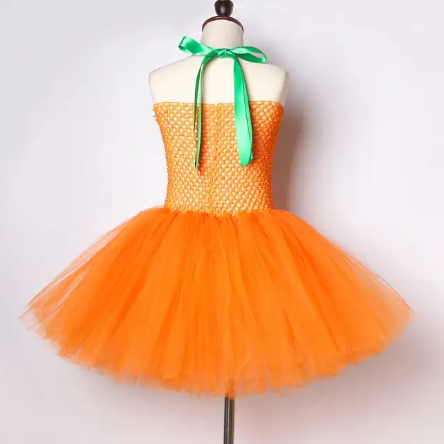 Pumpkin Dresses for Baby Girls Tutu Dress with Witch Hat Halloween Costume