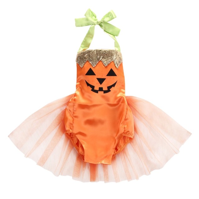 Halloween Pumpkin Romper Dress for Baby Girl Clothes Tutu Dress Clothes