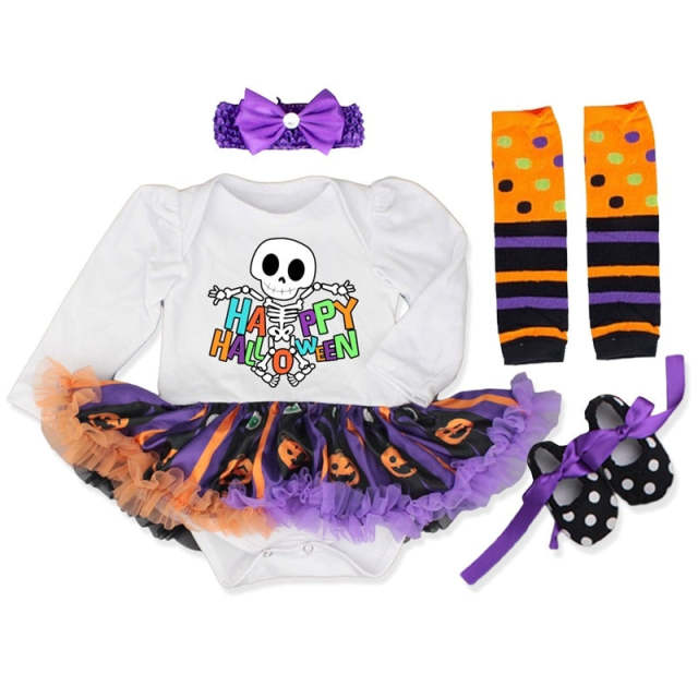 Baby Girl Halloween Dress Tutu 4pcs Clothing Sets Festival Costumes