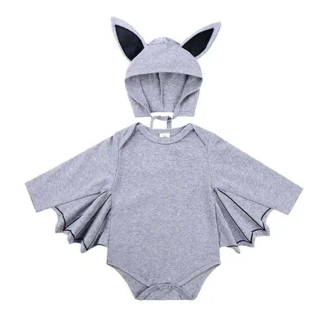 Children Halloween Clothing Bat Cosplay Long-Sleeve Romper Jumpsuit