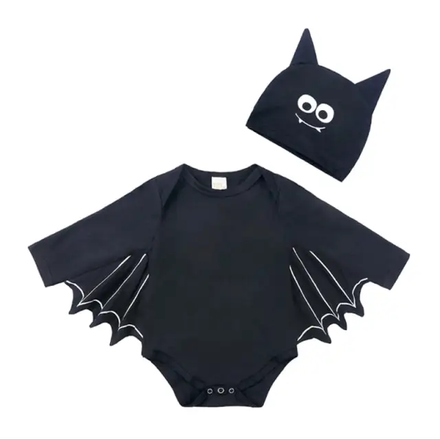Children Halloween Clothing Bat Cosplay Long-Sleeve Romper Jumpsuit