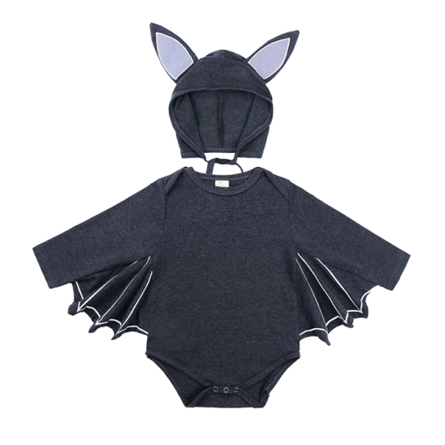 Children Halloween Clothing Bat Cosplay Long-Sleeve Romper Jumpsuit