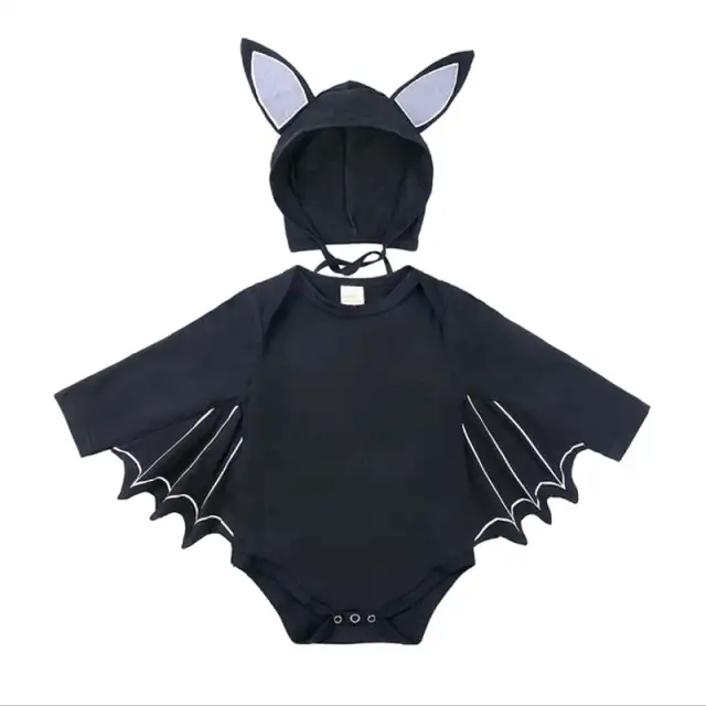 Children Halloween Clothing Bat Cosplay Long-Sleeve Romper Jumpsuit