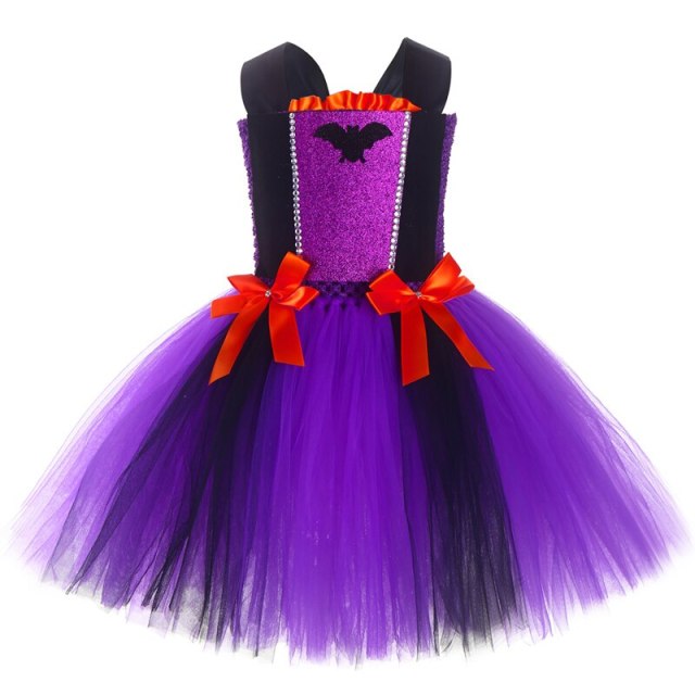 Vampire Bat Halloween Costumes for Girls Witch Tutu Dress Party Outfit