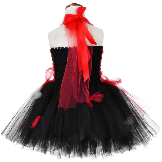 Zombie Bride Halloween Costume for Girls Kids Carnival Party Tutu Dress