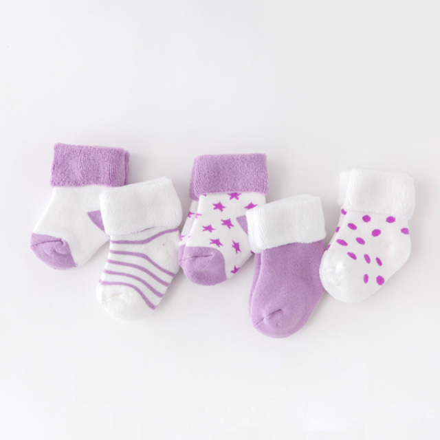 5Pair/lot Baby Boy Girl Socks Thick Newborn Winter Warm Cotton Sock