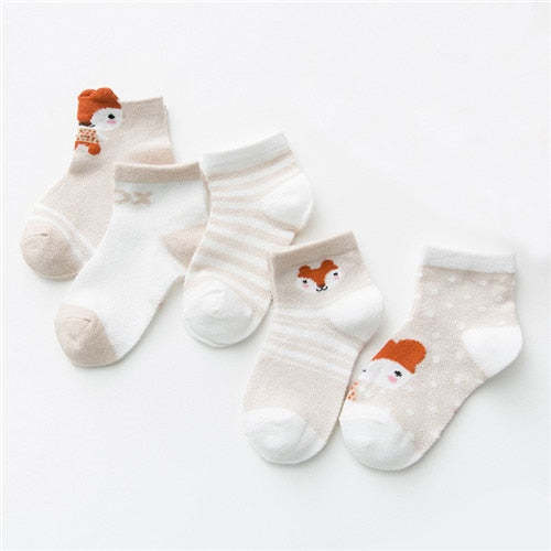 5Pairs/lot Baby Socks Infant Boy Girl Summer Mesh Thin Socks Cotton Socks