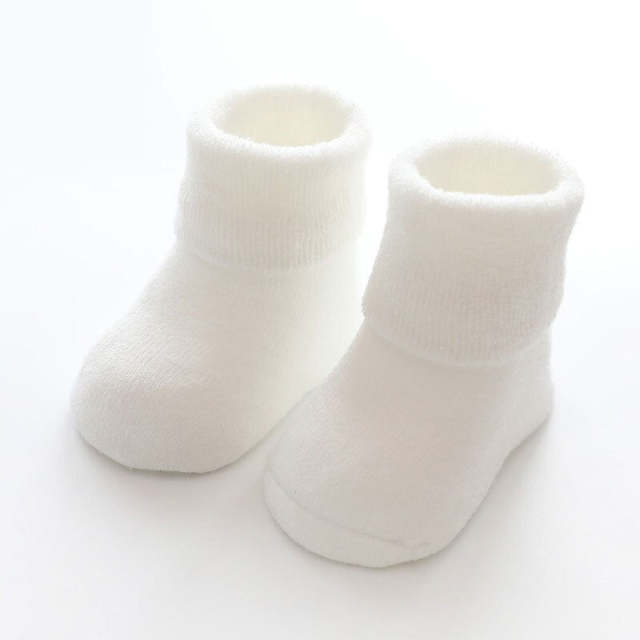 Newborn Baby Socks Terry Anti Slip Socks for Baby Winter Warm Thick Solid