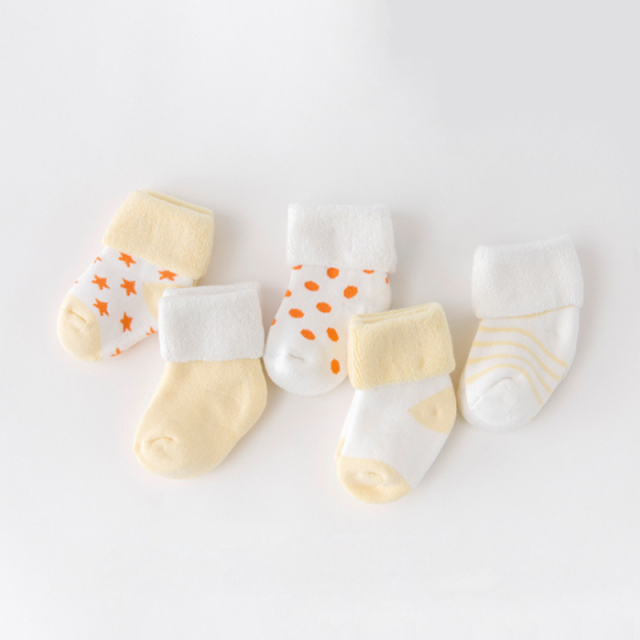 5Pair/lot Baby Boy Girl Socks Thick Newborn Winter Warm Cotton Sock